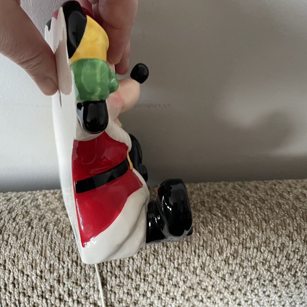 Vintage Musical Ceramic Mickey Mouse Santa Wall Hanging Figurine Disney Japan - Picture 8 of 10